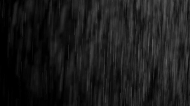 Heavy rain, rain drops, raining stoke footage use black background