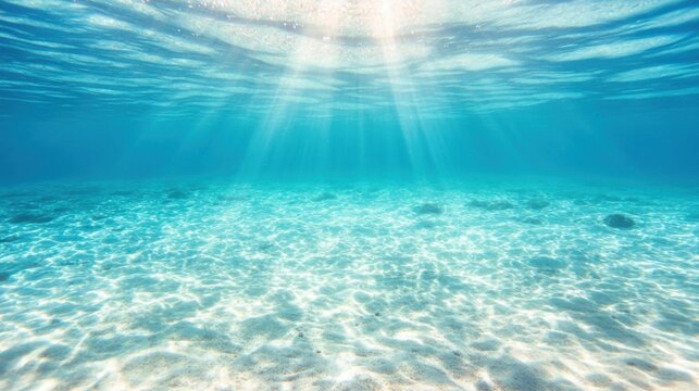 Clear blue water reflects sunlight, creating a beautiful display of light and tranquility, perfect for relaxation and marine exploration - Powered by Adobe