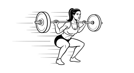 Strong Woman Weightlifting Fitness Gym Exercise Workout Power Strength Training Bodybuilding