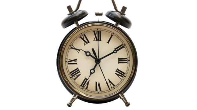 Clock with Still Hands on transparent background PNG.