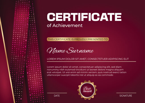 Big achievement premium vector certificate design template  