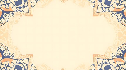 Abstract Beige and Blue Artistic Border Design