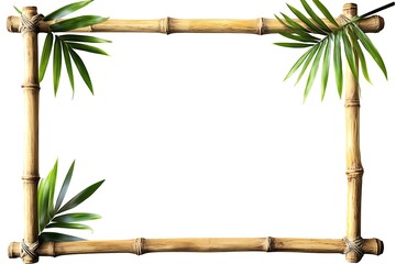 Naklejka premium bamboo frame made of stems