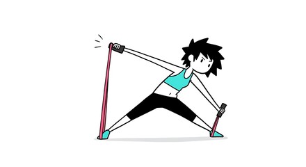 Woman Fitness Exercise Workout Stretching Resistance Bands Home Gym