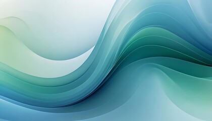 A soft gradient with overlapping translucent waves in shades of blue and green for a calming abstract effect