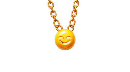 Golden Emoji on transparent background PNG.
