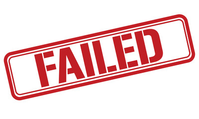FAILED red stamp text vector
