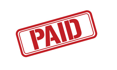 PAID red stamp text vector