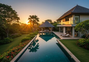 The image can be used to promote luxury travel destinations and high-end resorts