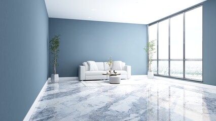 office minimalist lobby waiting room for company wall logo mockup 3d render 