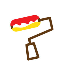 Paint roller colored icon set