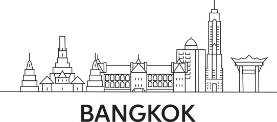 Obraz premium Bangkok City Line Draw Simple Minimalist