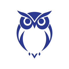 Naklejka premium Simple Minimalist Owl Logo Design Featuring Geometric Shapes and Clean Modern Lines