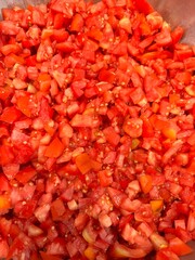 fresh diced organic tomatoes