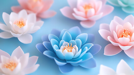 Fototapeta premium Lotus, wallpaper, the beauty of natural aquatic flowers