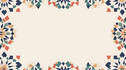 Obraz premium Abstract Geometric Floral Border Design