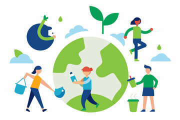 Eco Lifestyle: Green Practices Vector Illustration