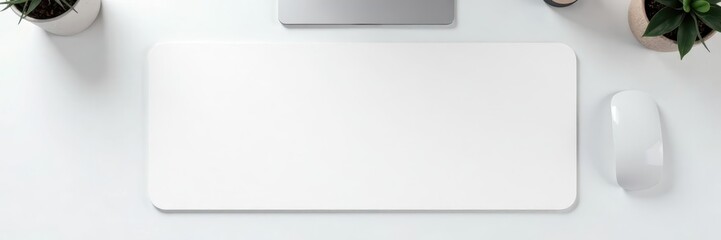 Unblemished rectangular mouse mat, pure white backdrop , isolated, image, clean