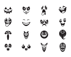 Halloween Ghost Face Vector illustration - Collection of Ghost Face ClipArt Design