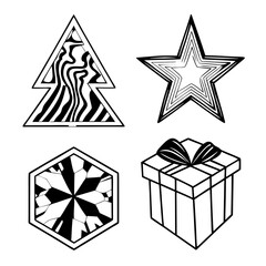  Black and white  Christmas icon Christmas tree