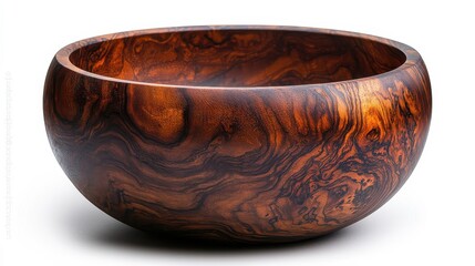 [health and wellness trends holistic living] Natural Wood Grain Bowl on Wooden Surface Close-up