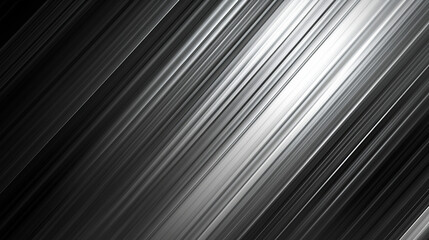 Obraz premium monochrome diagonal lines create abstract grayscale motion blur with dynamic silver metallic texture for modern digital art and design element backgrounds