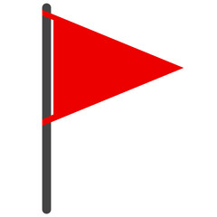 The isolated vector triangular gradient red flag icon