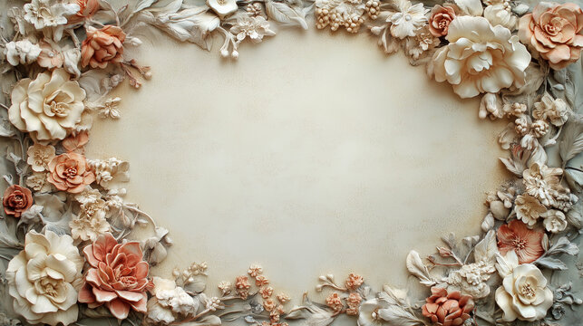Luxury flower frame background wallpaper