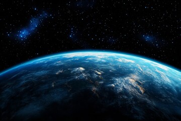 Stunning View of Earth from Space with Starry Night Sky