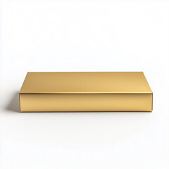 luxury Gold mettalize Rectangle Paper Box mock up standing on white background