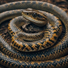 Obraz premium Focus on the scales of a snake.