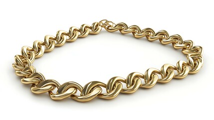 Obraz premium A gold chain isolated on a white background