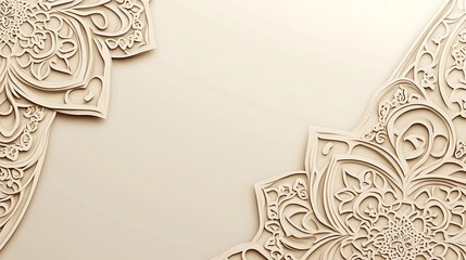 Fototapeta premium Elegant Beige Mandala Design Frame Background