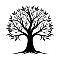 vector with family tree silhouette