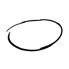 Hand drawn black abstract ovals and circles . Ellipses in black pencil doodle style. Round freehand shapes  emphasis highlights. Circle frame 