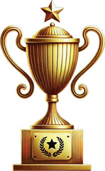 Fototapeta premium Golden Trophy Award Vector Illustration Design