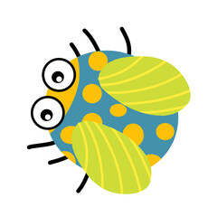 Cartoon of colored cute ladybugs