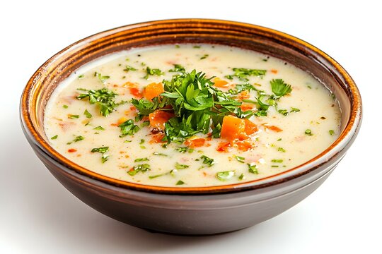A plate of delicious basundi on a white background