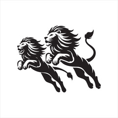 black and white lion