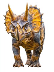 Fototapeta premium A realistic depiction of a triceratops, showcasing its distinctive features and textures.