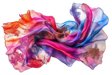 Abstract background of colorful wavy silk or satin.