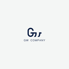 GW letter logo design. flat and simple style letter logo. abstract GW logo , modern letter.
