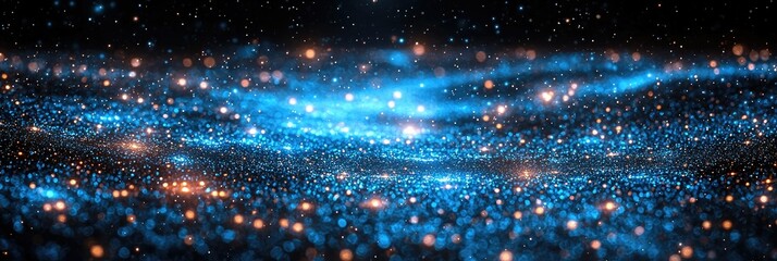Fototapeta premium A vibrant cosmic scene with glowing particles representing a starry universe.