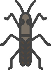 カラーミニ昆虫の単品アイコン　アメンボ