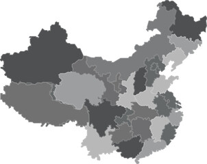 grey scale vector china map