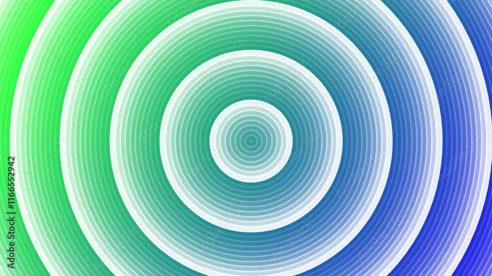Wall mural abstract 3d green and blue circles animation pattern background. abstract colorful circles round tun