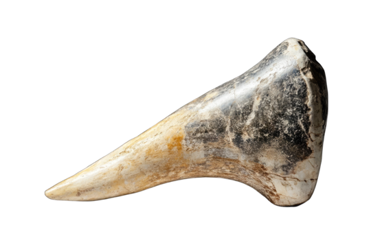 Ancient polished stone tool, possibly a scraper or hammer.