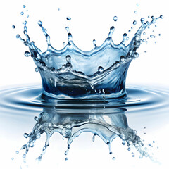 A dynamic water splash captured mid-air against