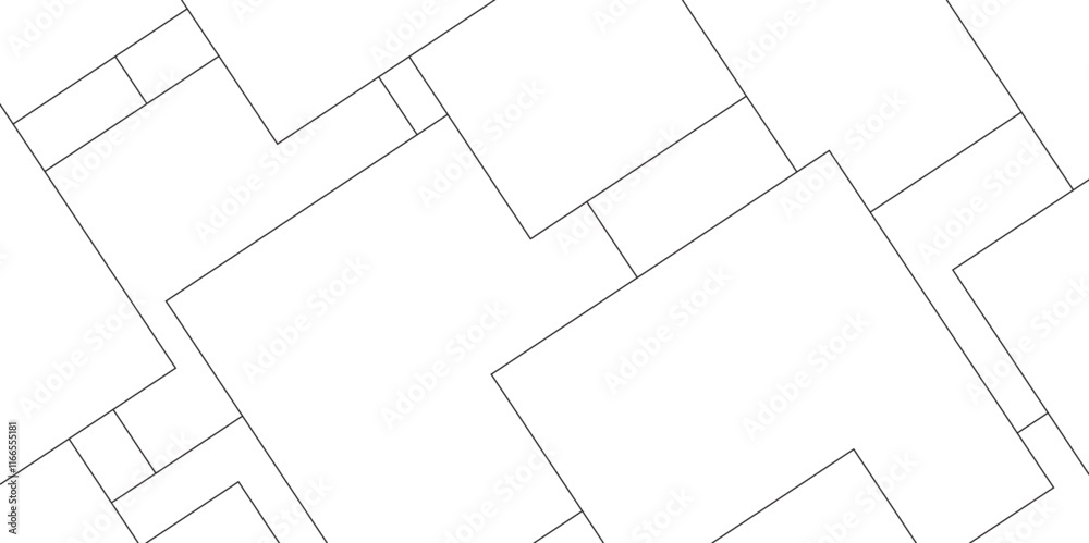 Poster abstract seamless random geometric white, black square lines pattern on a transparent background des