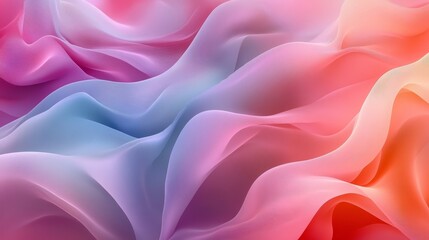 Obraz premium Waves of Pastel Colors Abstract Digital Background, Generative AI
